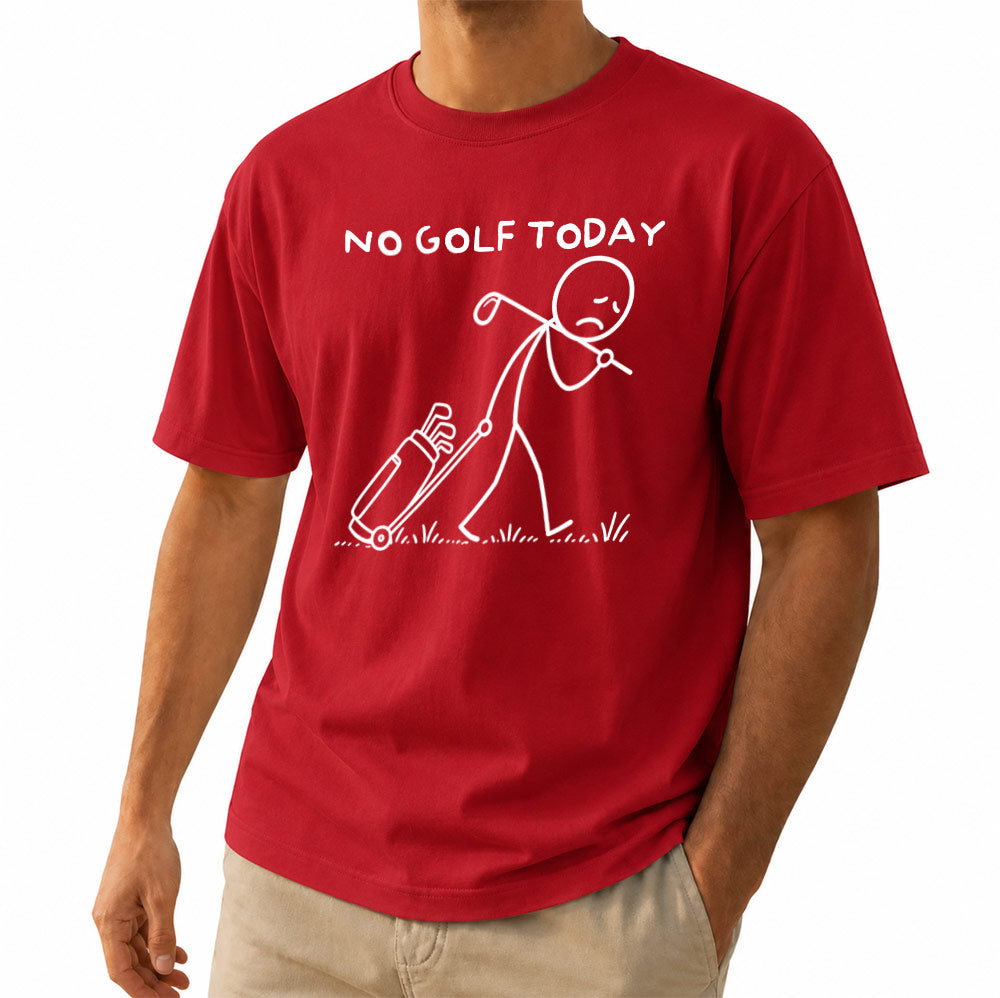 Funny No Golf Today Unisex T-Shirt - Sad Stick Figure Golfer Graphic Tee