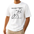 Funny No Golf Today Unisex T-Shirt - Sad Stick Figure Golfer Graphic Tee