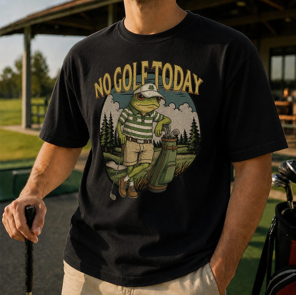 No Golf Today Funny Frog Unisex T-Shirt - Funny Golfing Graphic Tee