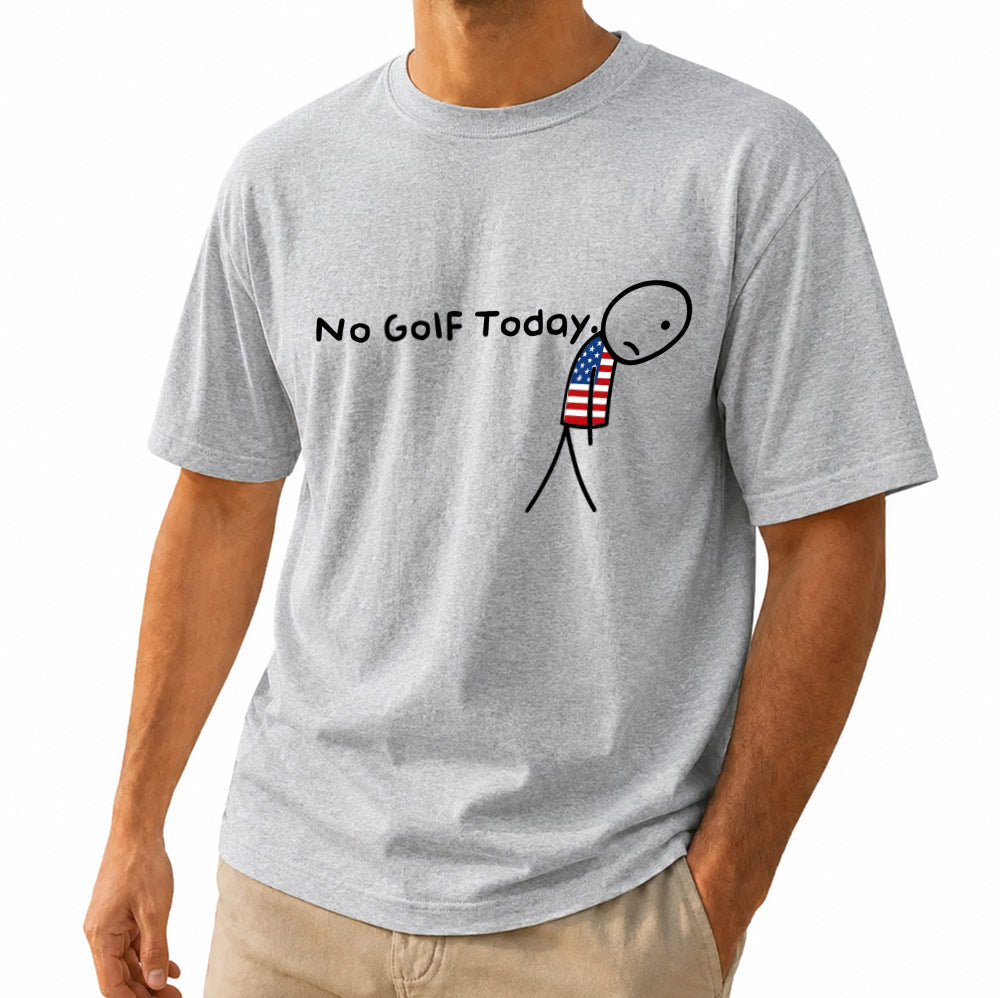 No Golf Today Stick Figure Unisex T-Shirt - Funny Golfing Shirt