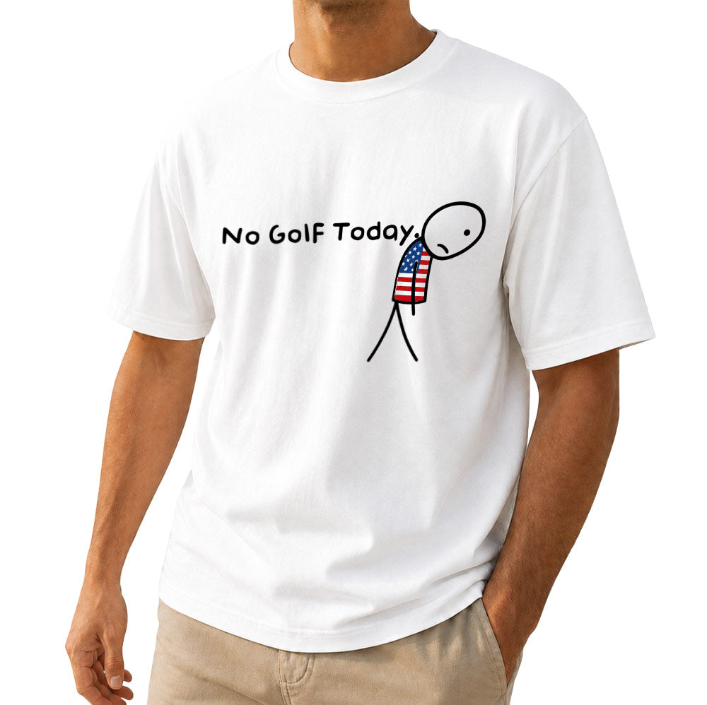 No Golf Today Stick Figure Unisex T-Shirt - Funny Golfing Shirt