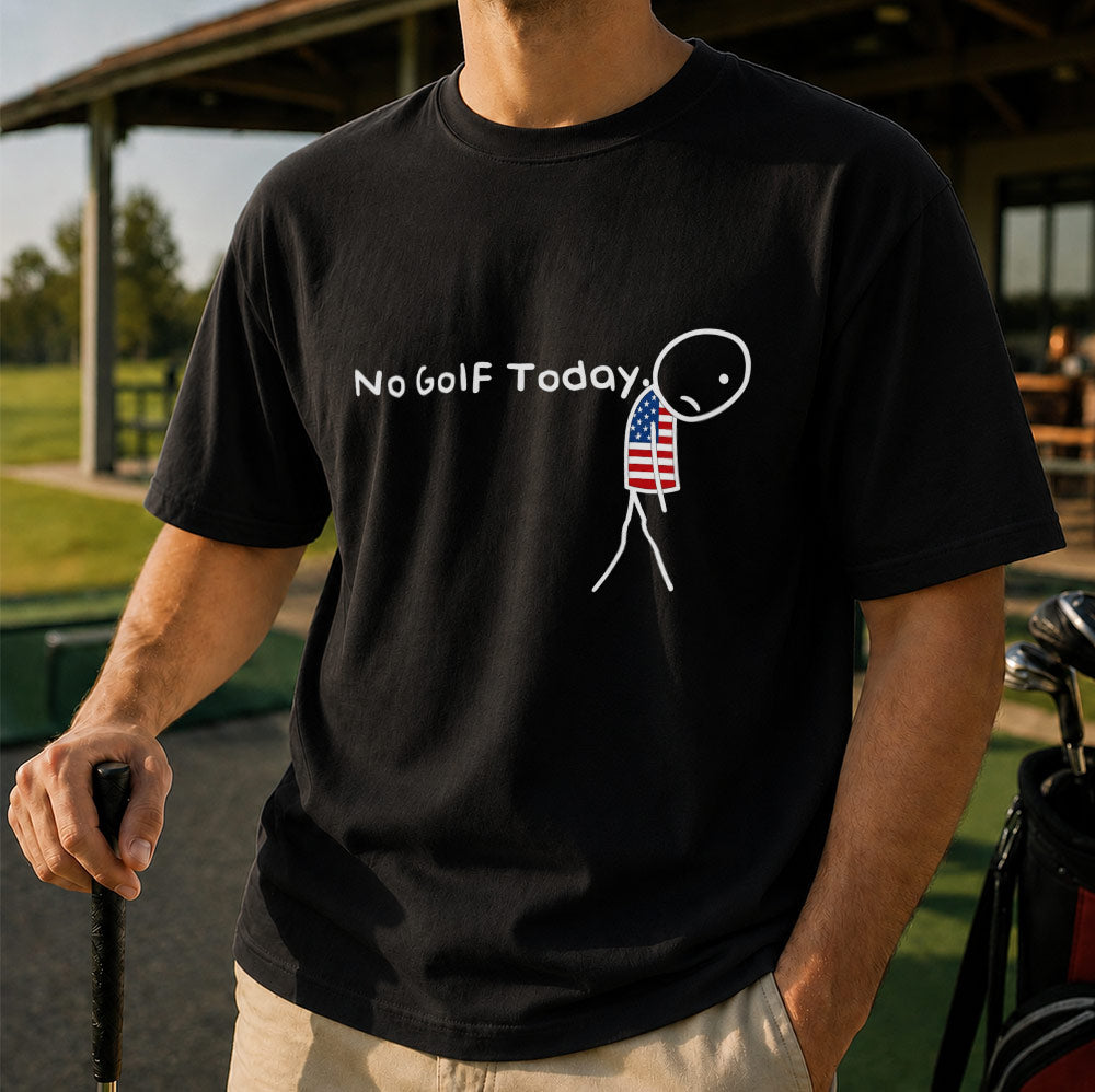 No Golf Today Stick Figure Unisex T-Shirt - Funny Golfing Shirt