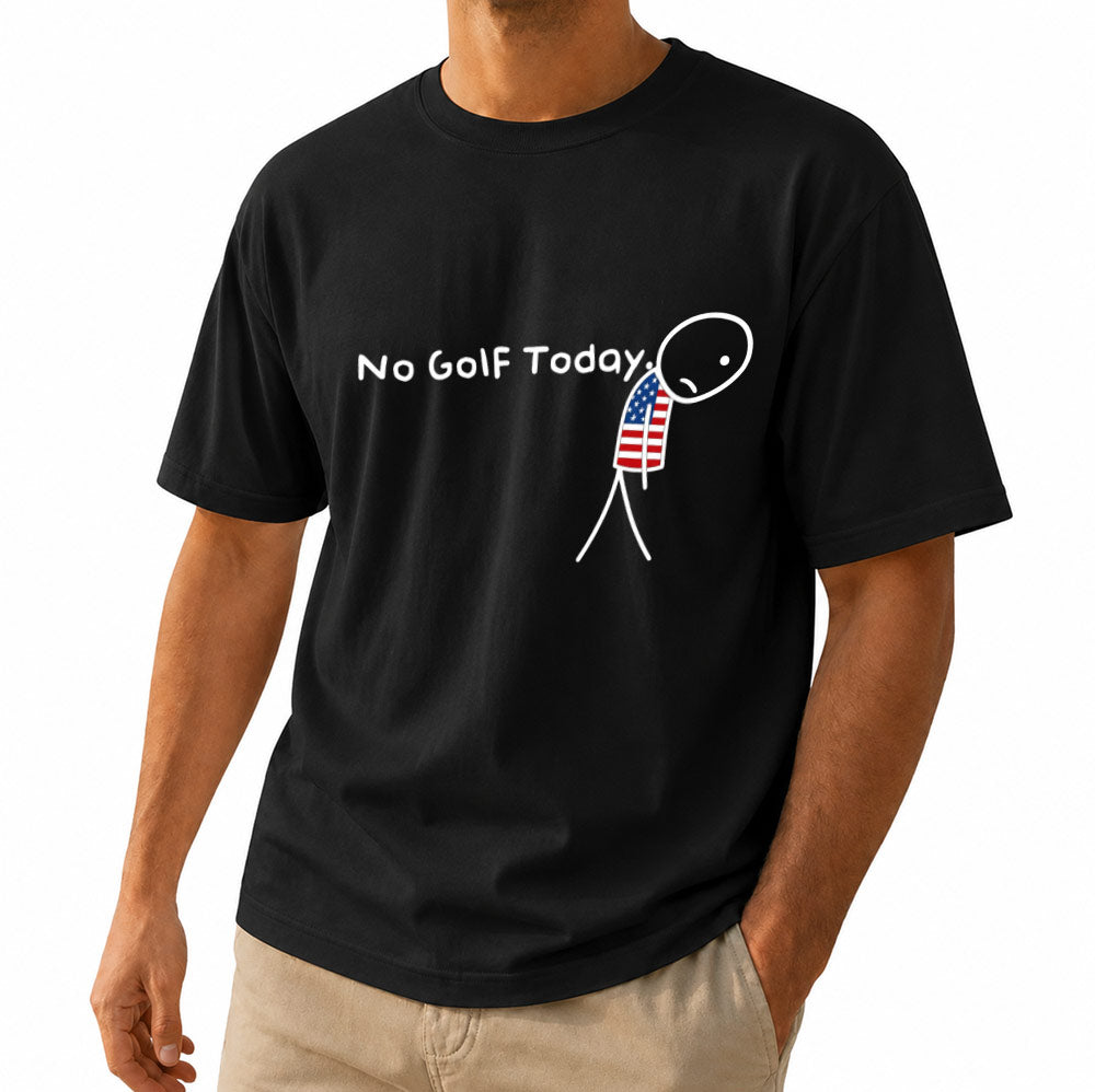 No Golf Today Stick Figure Unisex T-Shirt - Funny Golfing Shirt