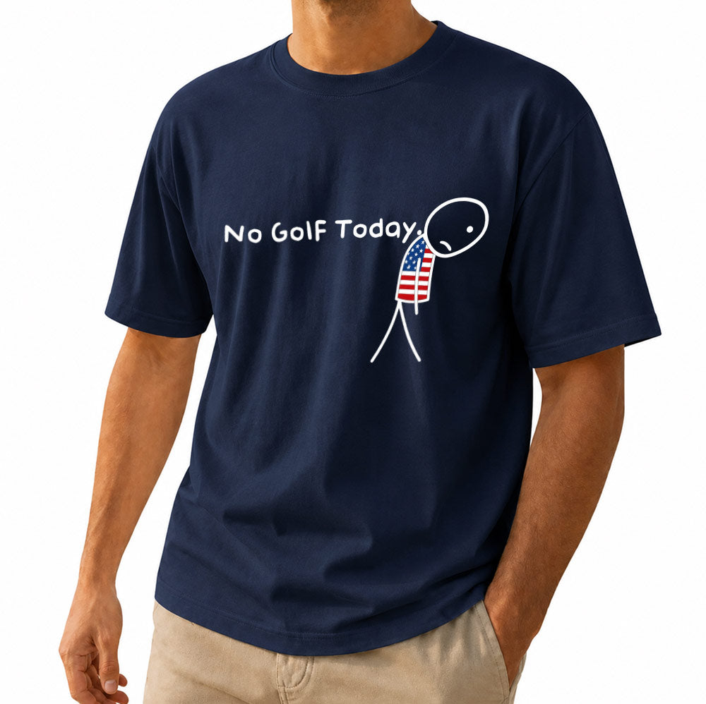 No Golf Today Stick Figure Unisex T-Shirt - Funny Golfing Shirt