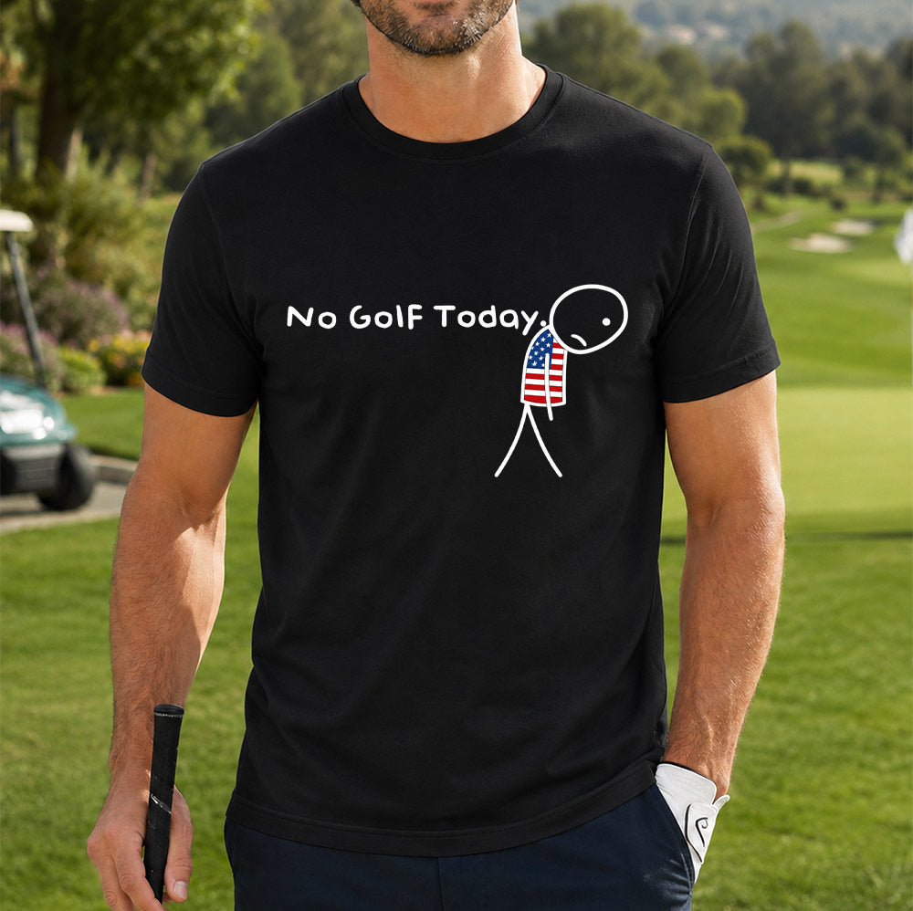 No Golf Today Stick Figure Unisex T-Shirt - Funny Golfing Shirt