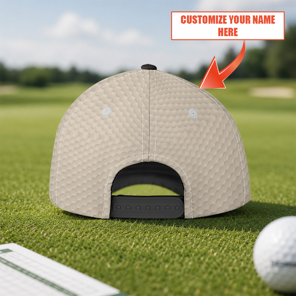 Personalized Golf Dimple Texture Hat - Funny Golf Gift for Golfers