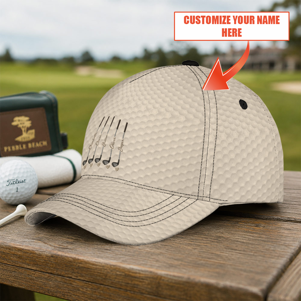 Personalized Golf Dimple Texture Hat - Funny Golf Gift for Golfers