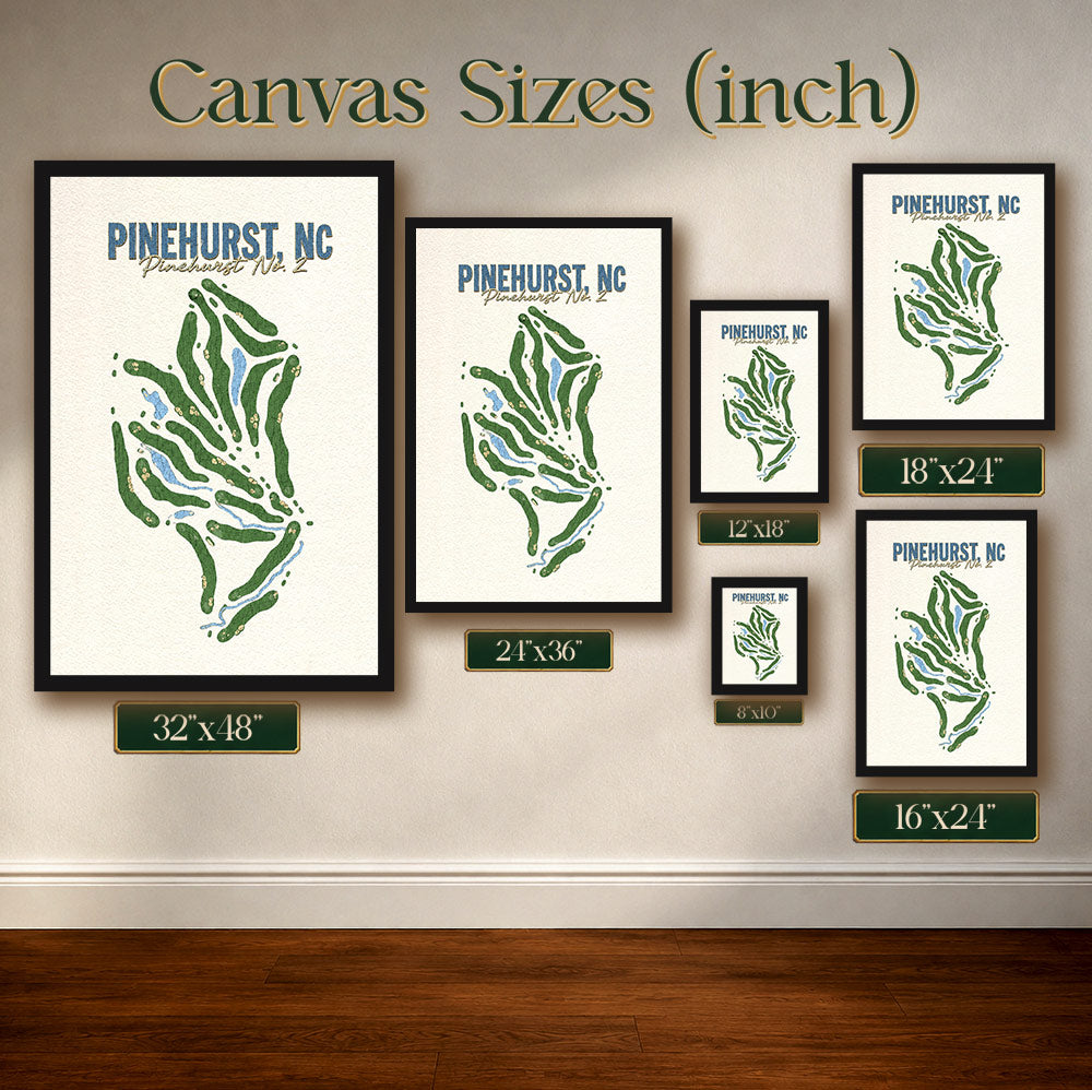 PINEHURST NC Golf Course Map Print Poster | North Carolina USA Golf Wall Art