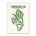 PINEHURST NC golf course map print poster, North Carolina USA golf wall art