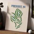 PINEHURST NC Golf Course Map Print Poster | North Carolina USA Golf Wall Art