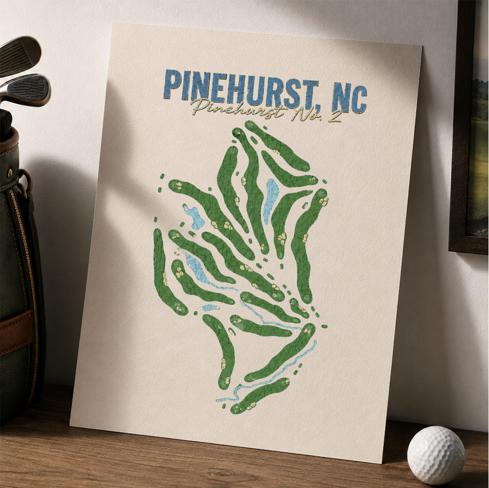 PINEHURST NC Golf Course Map Print Poster | North Carolina USA Golf Wall Art