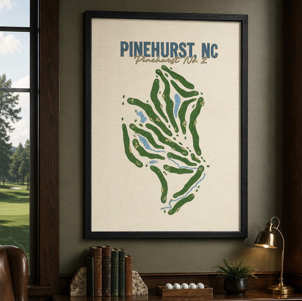 PINEHURST NC Golf Course Map Print Poster | North Carolina USA Golf Wall Art