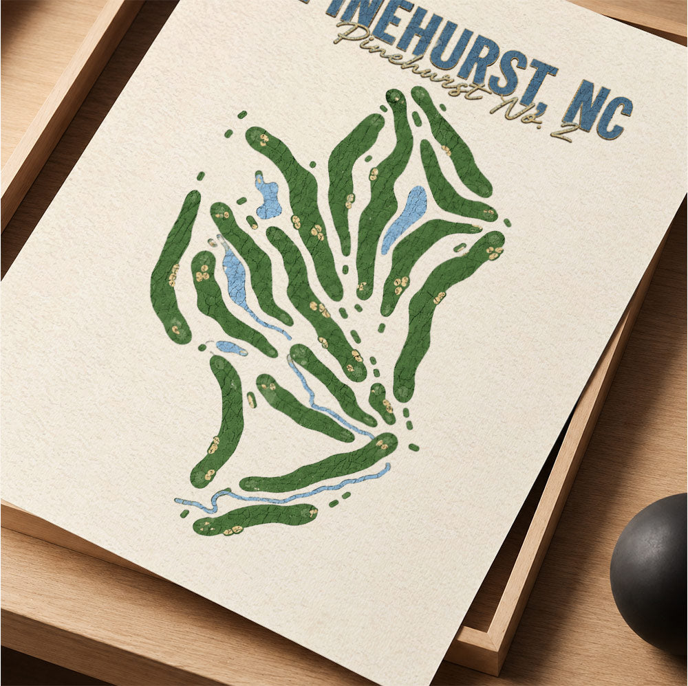 PINEHURST NC Golf Course Map Print Poster | North Carolina USA Golf Wall Art