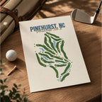 PINEHURST NC Golf Course Map Print Poster | North Carolina USA Golf Wall Art