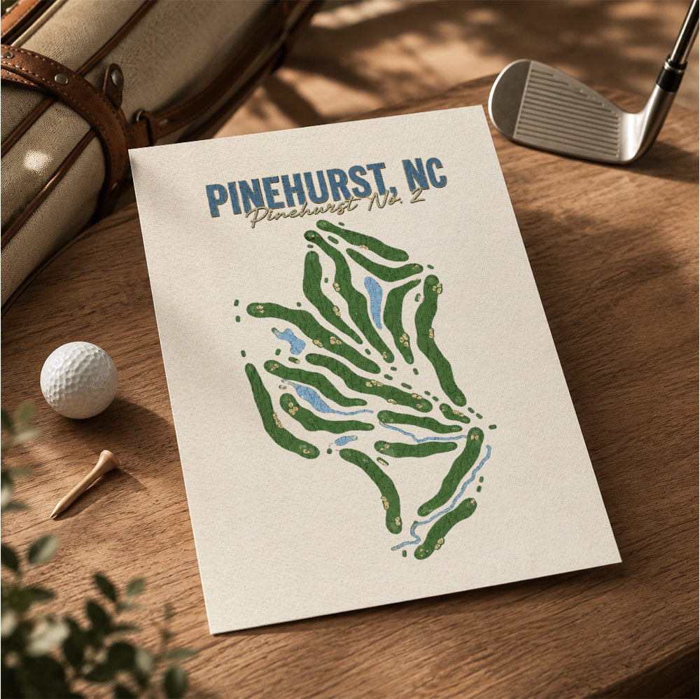 PINEHURST NC Golf Course Map Print Poster | North Carolina USA Golf Wall Art