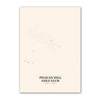 Pelican Hill golf course map print poster, California USA golf wall art