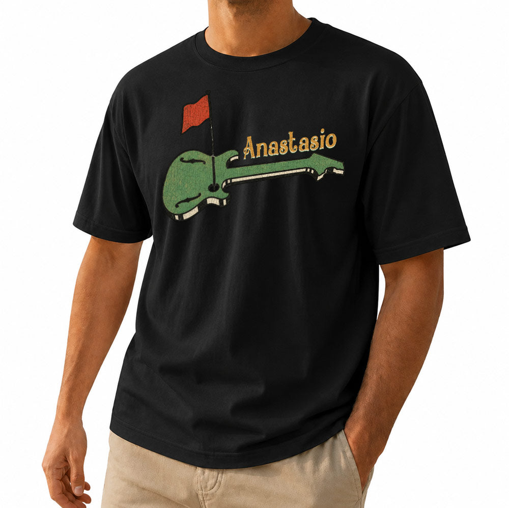 Vintage Guitar Golf Flag Unisex T-Shirt - Funny Music and Golf Graphic Tee