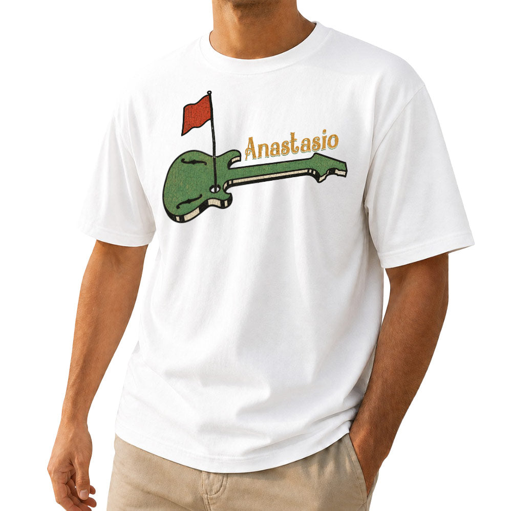 Vintage Guitar Golf Flag Unisex T-Shirt - Funny Music and Golf Graphic Tee