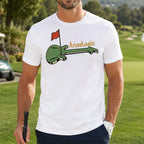 Vintage Guitar Golf Flag Unisex T-Shirt - Funny Music and Golf Graphic Tee