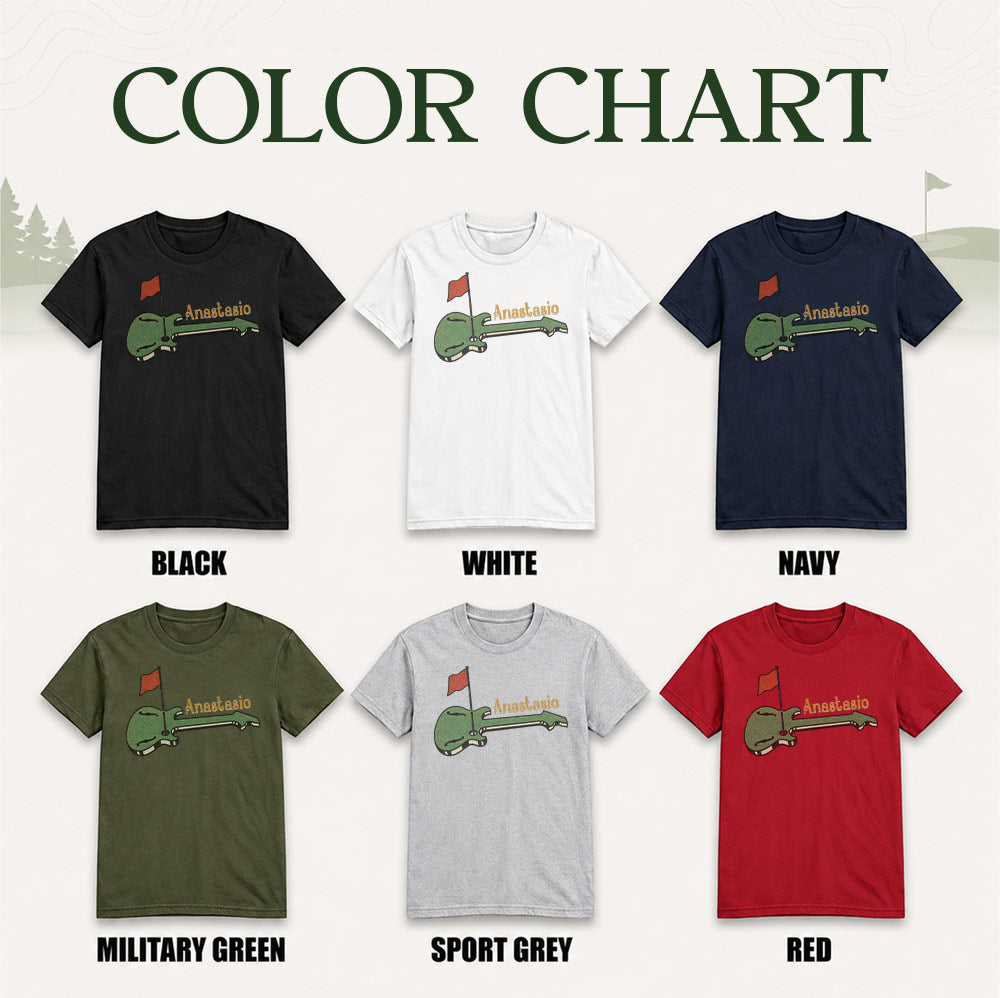 Vintage Guitar Golf Flag Unisex T-Shirt - Funny Music and Golf Graphic Tee