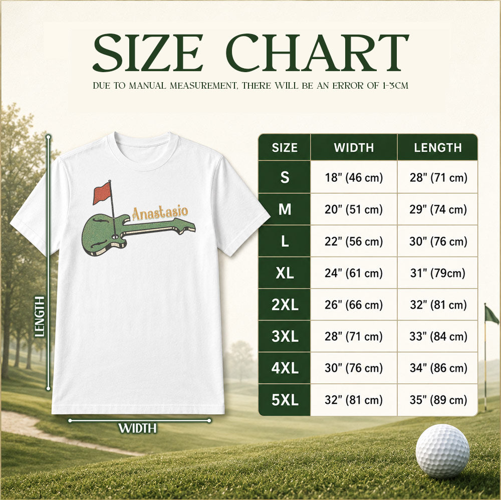 Vintage Guitar Golf Flag Unisex T-Shirt - Funny Music and Golf Graphic Tee