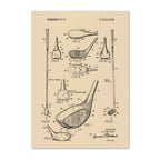 Premium Giclee Print Vintage Golf Club Patent by Andreas Magnusson copy vintage golf poster, retro golf wall art