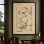 Premium Giclee Print Vintage Golf Club Patent by Andreas Magnusson copy Vintage Golf Poster | Retro Golf Wall Art Decor