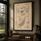 Premium Giclee Print Vintage Golf Club Patent by Andreas Magnusson copy Vintage Golf Poster | Retro Golf Wall Art Decor