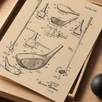 Premium Giclee Print Vintage Golf Club Patent by Andreas Magnusson copy Vintage Golf Poster | Retro Golf Wall Art Decor