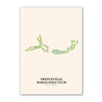 Princeville Makai golf course map print poster, Hawaii USA golf wall art