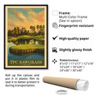 TPC Sawgrass Vintage Golf Travel Poster | Florida Golf Wall Art Decor