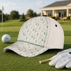 Vintage Golf Icon Line Art Pattern Hat - Funny Golf Gift for Golfers