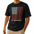 American Flag Golf Unisex T-Shirt - Patriotic Golf Balls & Clubs Graphic Tee