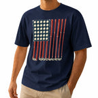 American Flag Golf Unisex T-Shirt - Patriotic Golf Balls & Clubs Graphic Tee