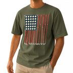 American Flag Golf Unisex T-Shirt - Patriotic Golf Balls & Clubs Graphic Tee