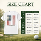 American Flag Golf Unisex T-Shirt - Patriotic Golf Balls & Clubs Graphic Tee