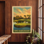 TPC Sawgrass Vintage Golf Travel Poster | Florida Golf Wall Art Decor