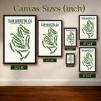 SAN MARTIN Golf Course Map Print Poster | Sint Maarten Golf Wall Art
