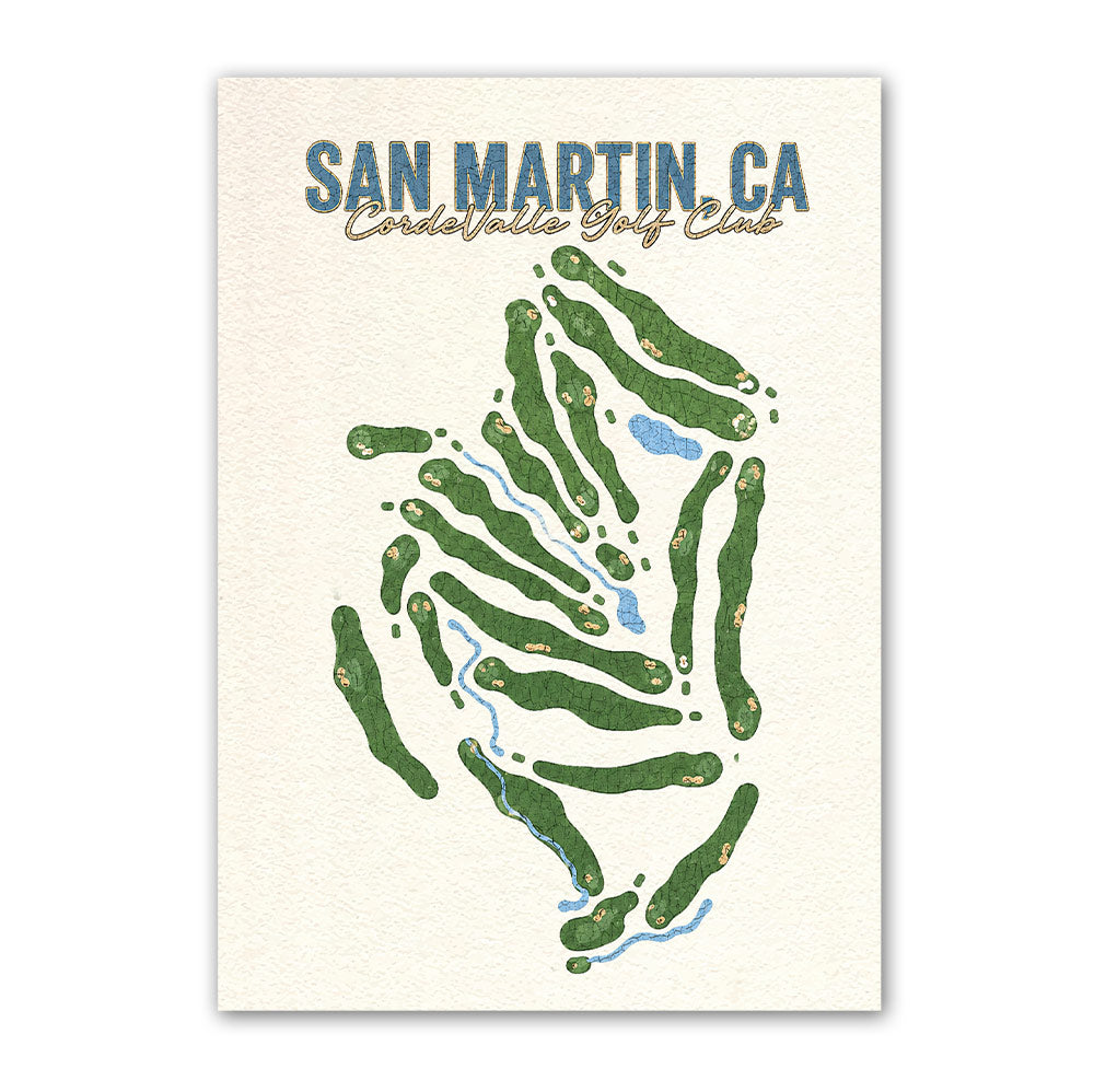 SAN MARTIN golf course map print poster, Sint Maarten golf wall art