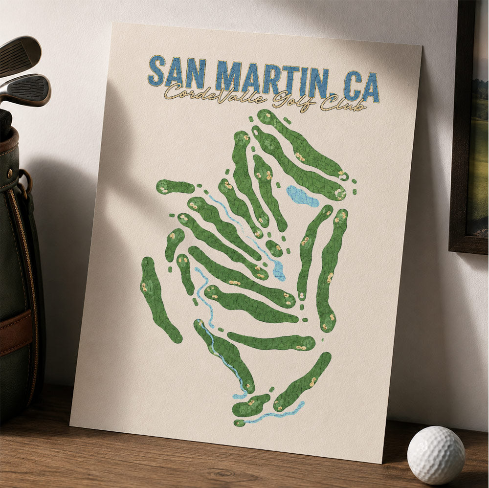 SAN MARTIN Golf Course Map Print Poster | Sint Maarten Golf Wall Art