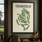 SAN MARTIN Golf Course Map Print Poster | Sint Maarten Golf Wall Art