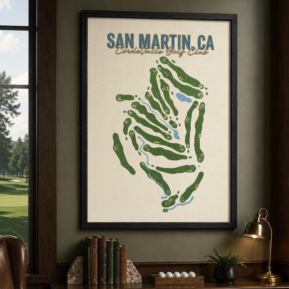 SAN MARTIN Golf Course Map Print Poster | Sint Maarten Golf Wall Art