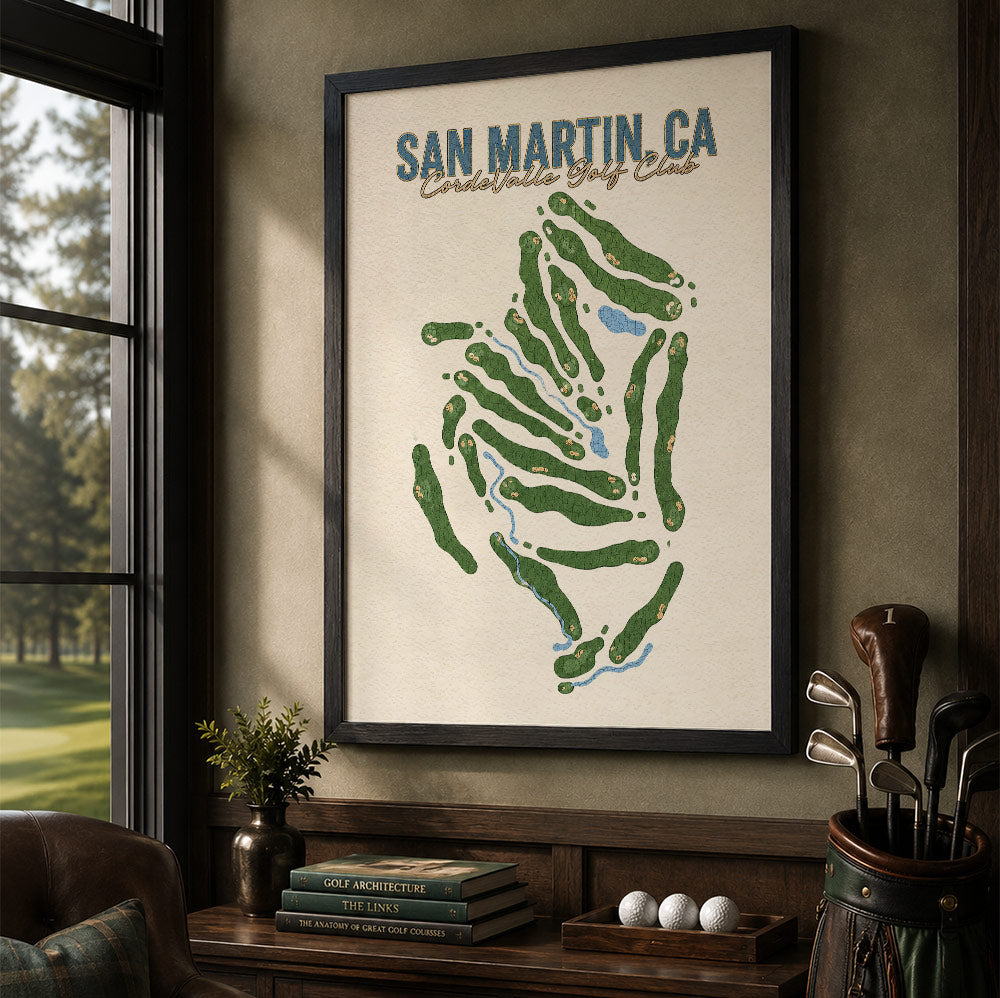 SAN MARTIN Golf Course Map Print Poster | Sint Maarten Golf Wall Art