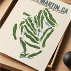 SAN MARTIN Golf Course Map Print Poster | Sint Maarten Golf Wall Art