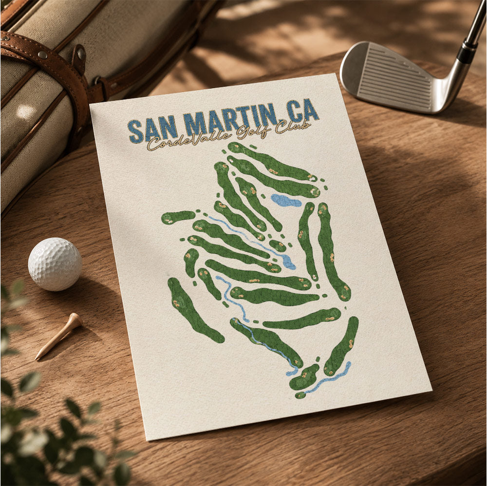 SAN MARTIN Golf Course Map Print Poster | Sint Maarten Golf Wall Art