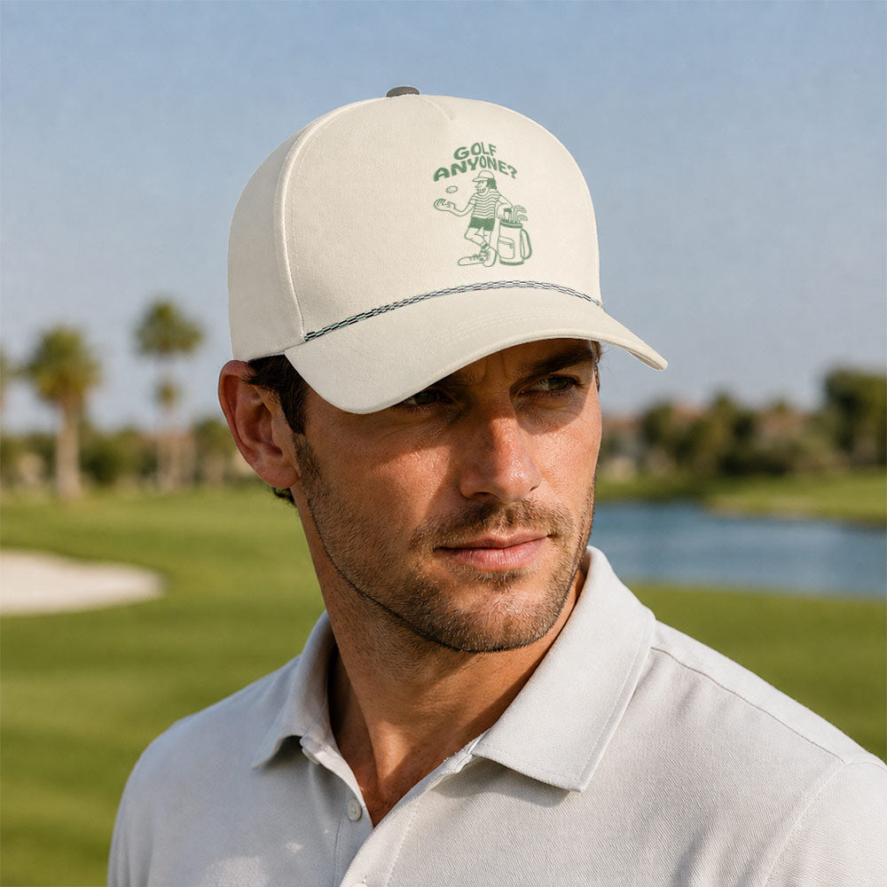 Vintage Golf Anyone Cartoon Rope Hat - Funny Golf Gift for Golfers