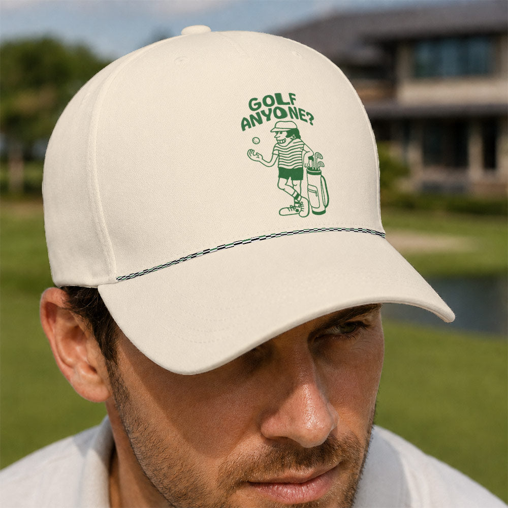 Vintage Golf Anyone Cartoon Rope Hat - Funny Golf Gift for Golfers