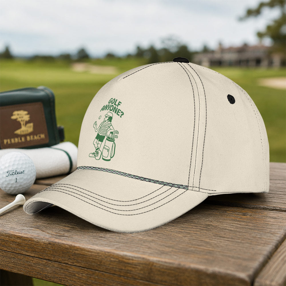 Vintage Golf Anyone Cartoon Rope Hat - Funny Golf Gift for Golfers