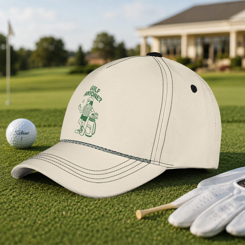 Vintage Golf Anyone Cartoon Rope Hat - Funny Golf Gift for Golfers