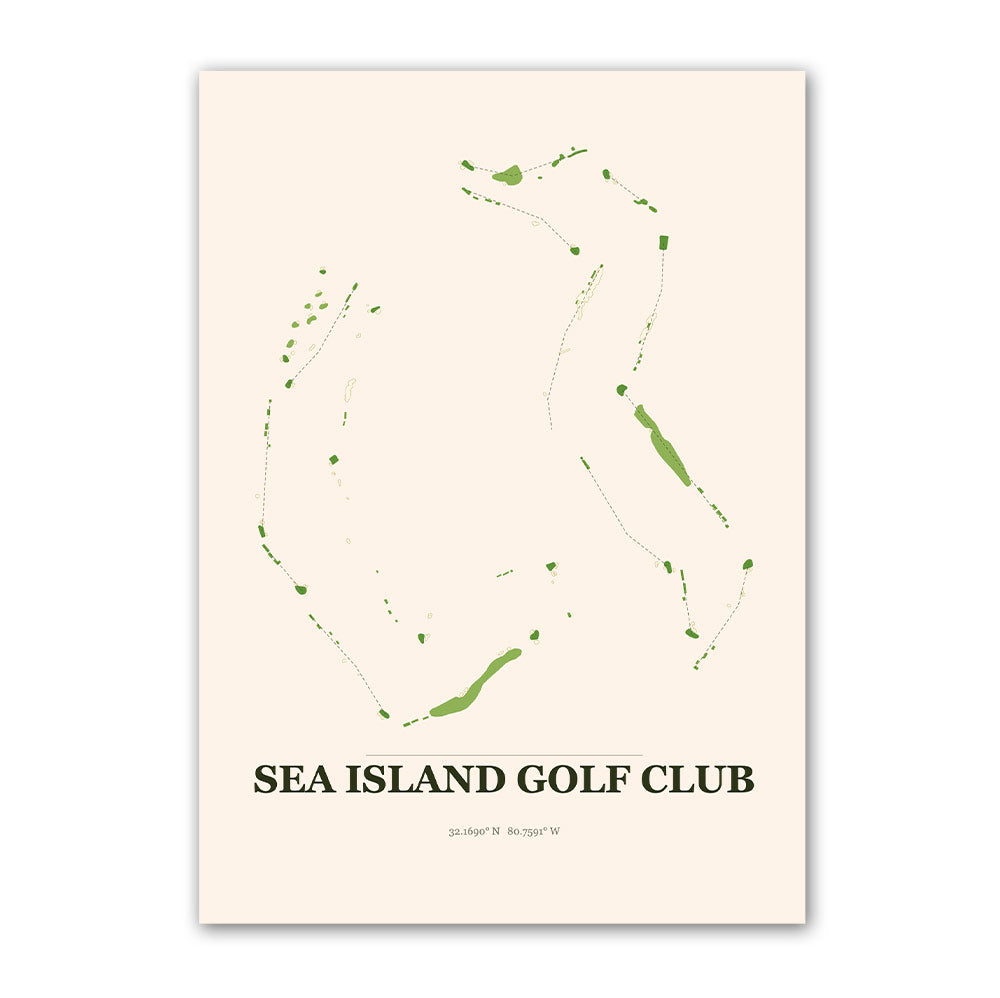 Sea Island golf course map print poster, British Columbia Canada golf wall art